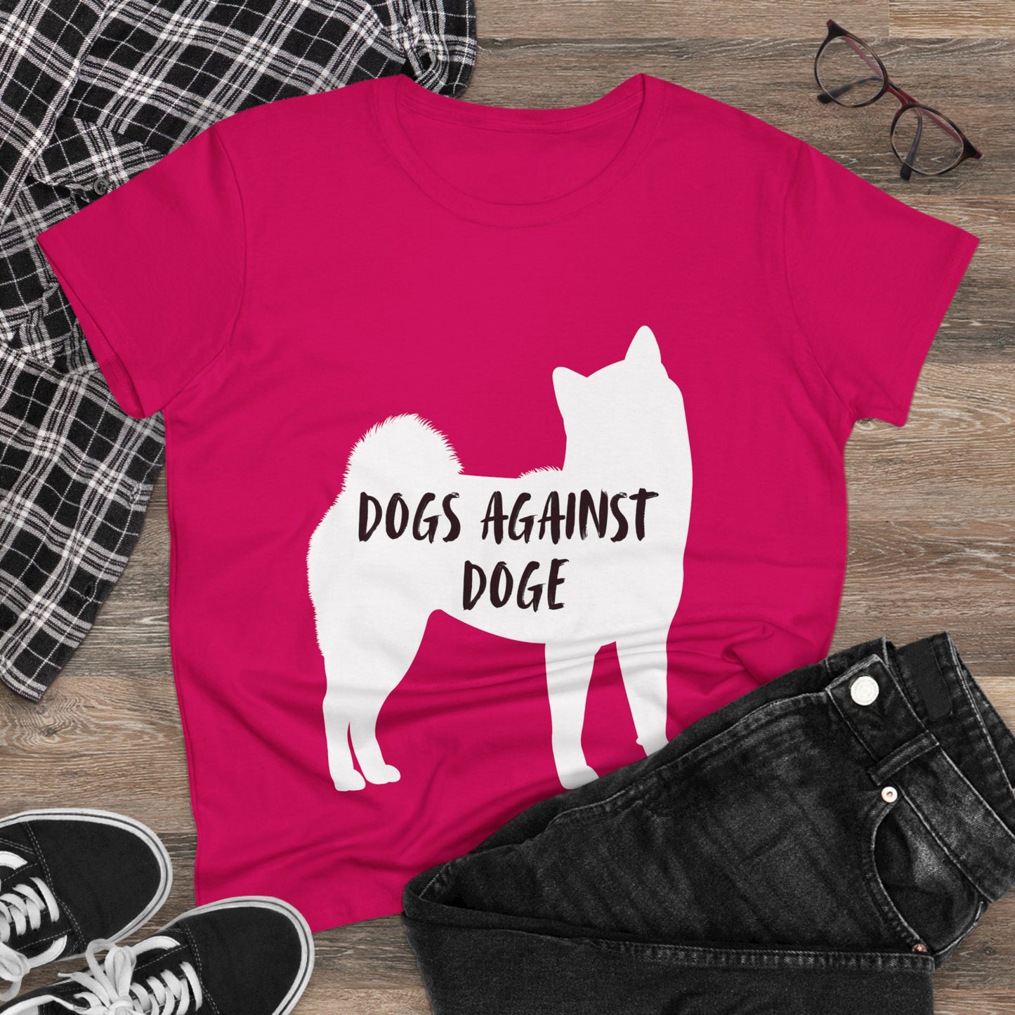 Color Edition: Shiba Inu Women's Dogs Against DOGE Cotton Tee