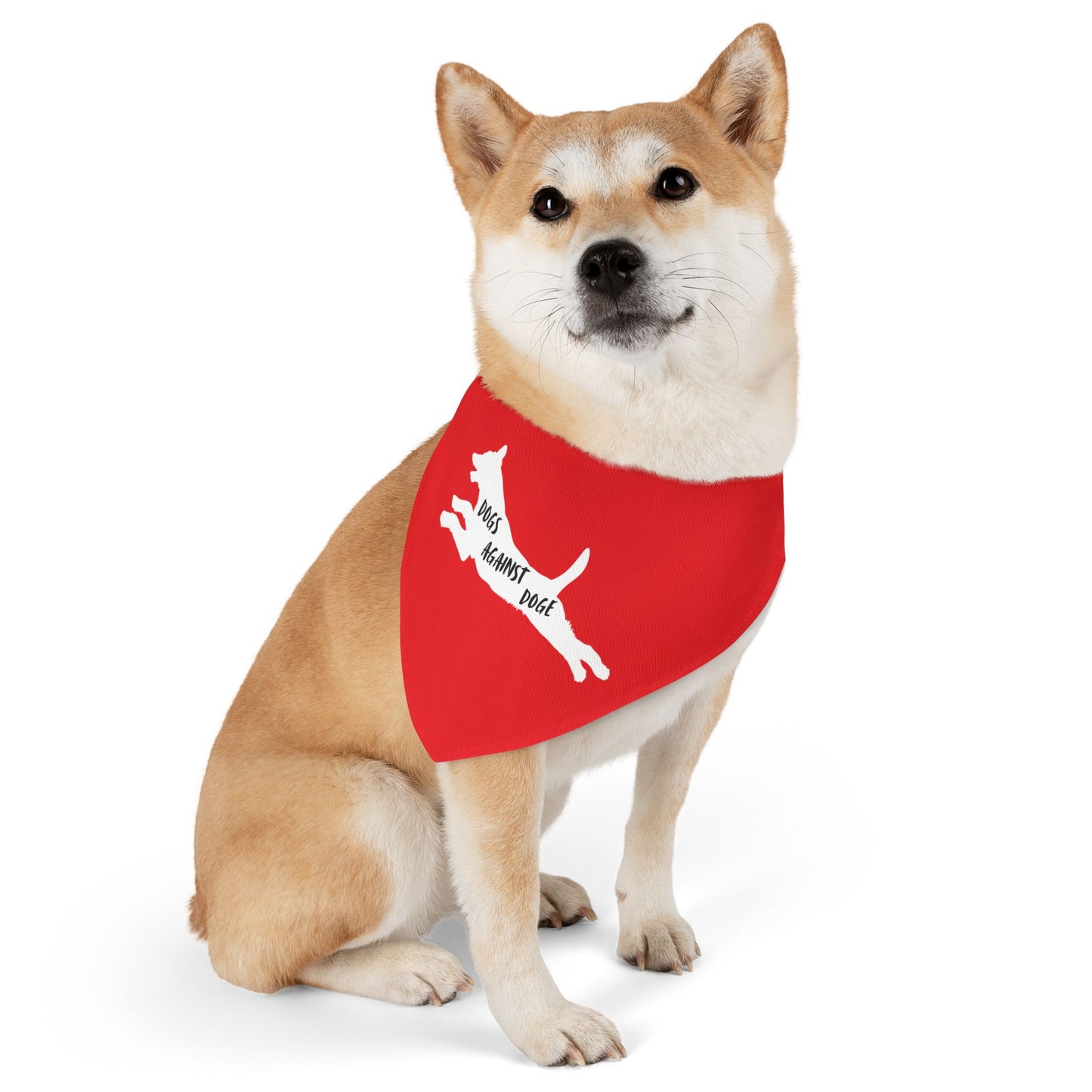 Red Dogs Against DOGE Lunging Pup Pet Bandana Collar