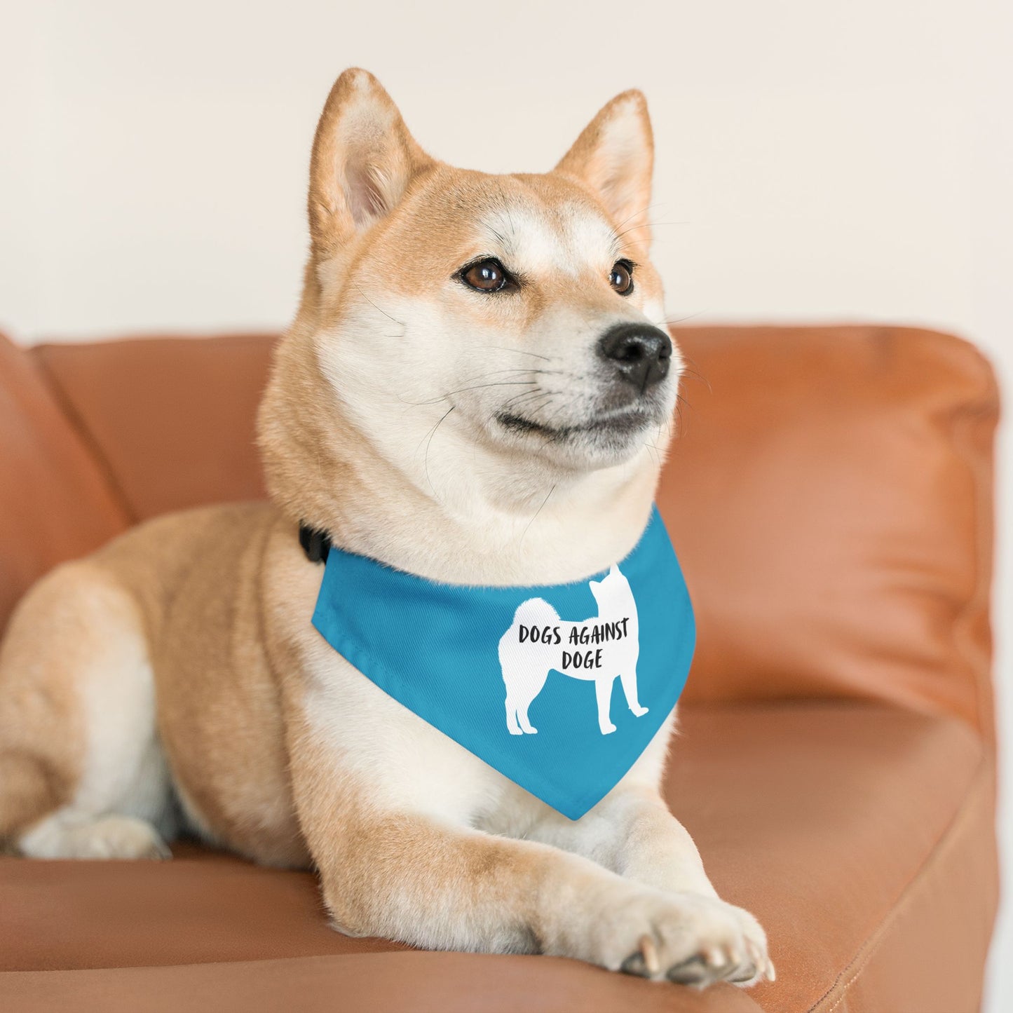 Turquoise Dogs Against DOGE Shiba Inu Pet Bandana Collar