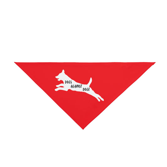 Red Lunging Pup Dogs Against DOGE Pet Bandana