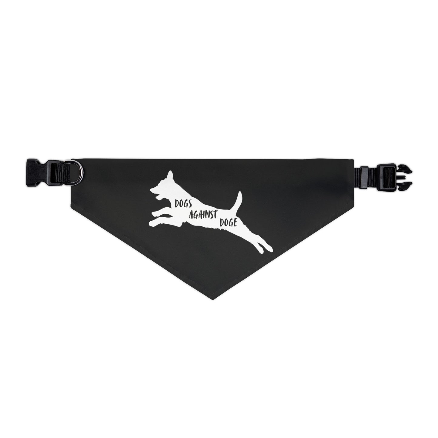 Black Dogs Against DOGE Lunging Pup Pet Bandana Collar