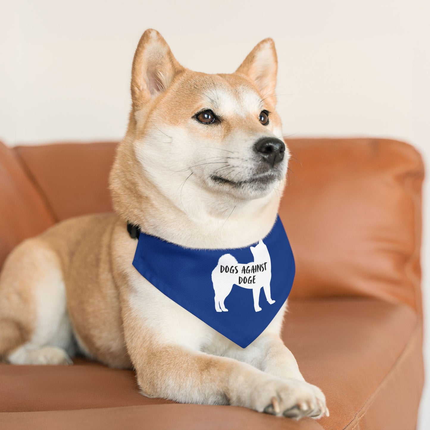 Blue Dogs Against DOGE Shiba Inu Pet Bandana Collar