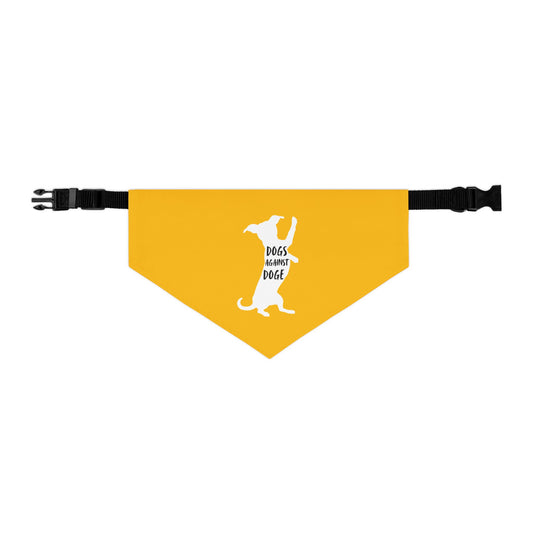 Yellow Wiener Dogs Against DOGE Pet Bandana Collar