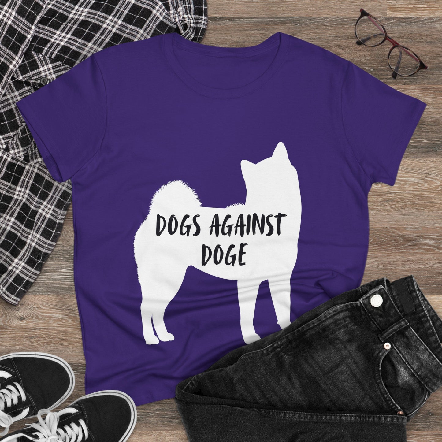 Color Edition: Shiba Inu Women's Dogs Against DOGE Cotton Tee