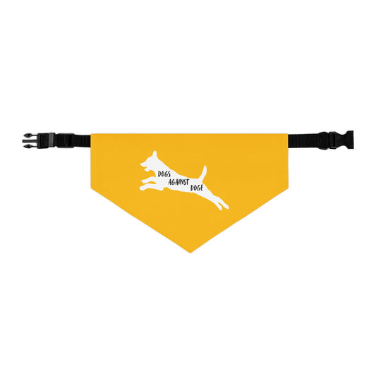 Yellow Dogs Against DOGE Lunging Pup Pet Bandana Collar