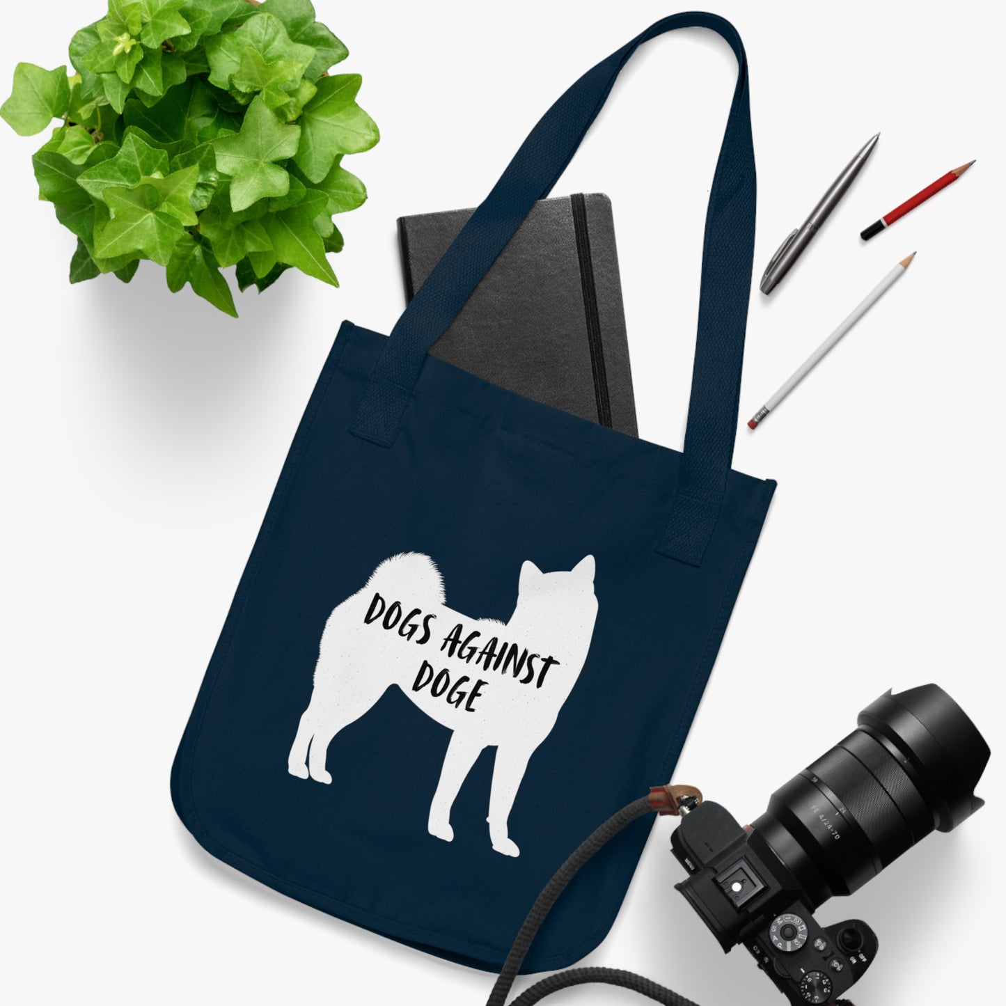 Shiba Inu Dogs Against DOGE Organic Canvas Tote Bag