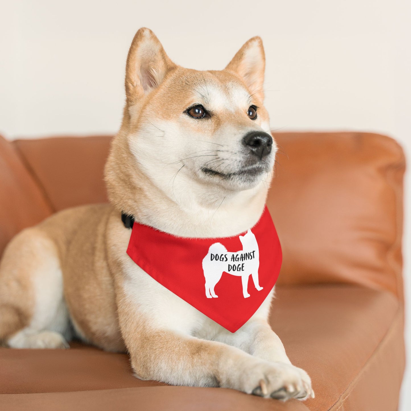 Red Dogs Against DOGE Shiba Inu Pet Bandana Collar