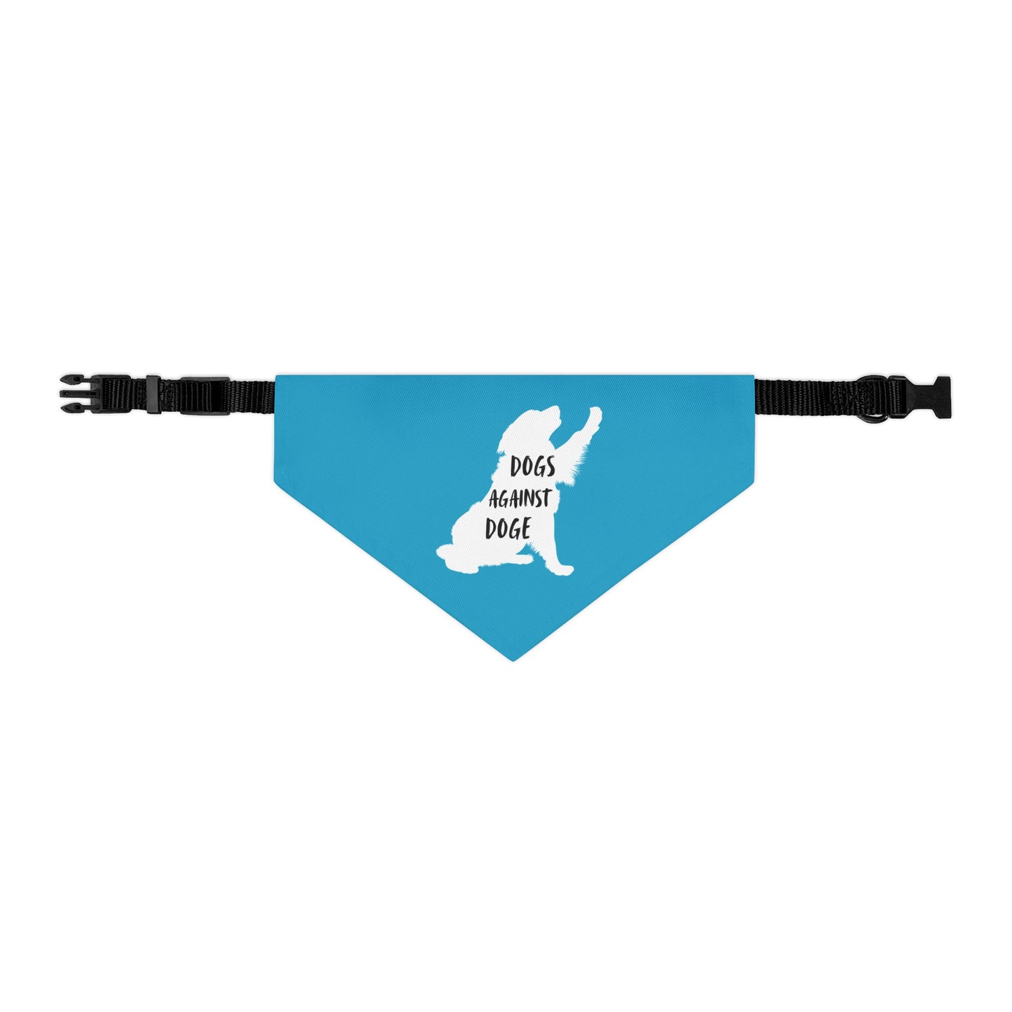 Turquoise Dogs Against DOGE Raised Paw Pet Bandana Collar