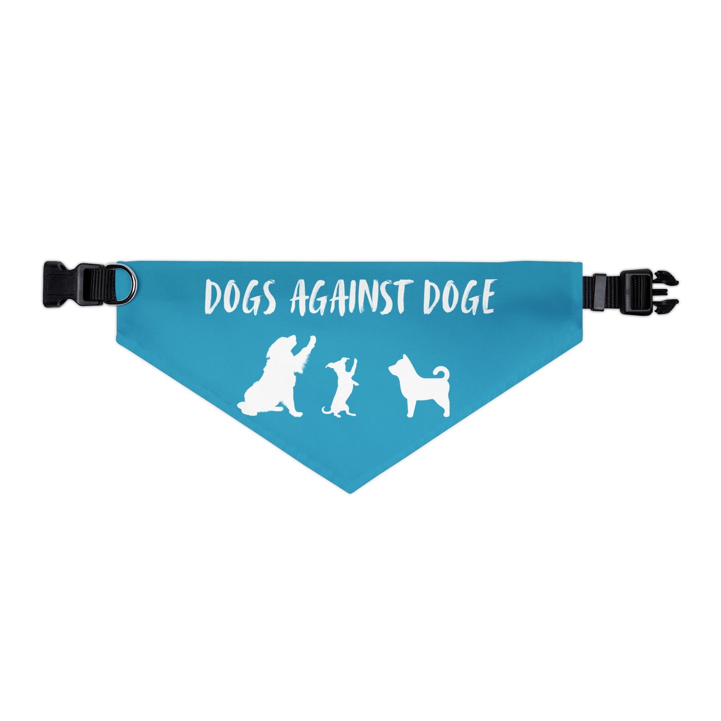 Turquoise Dogs Against DOGE "Stop the DOGE" Pet Bandana Collar