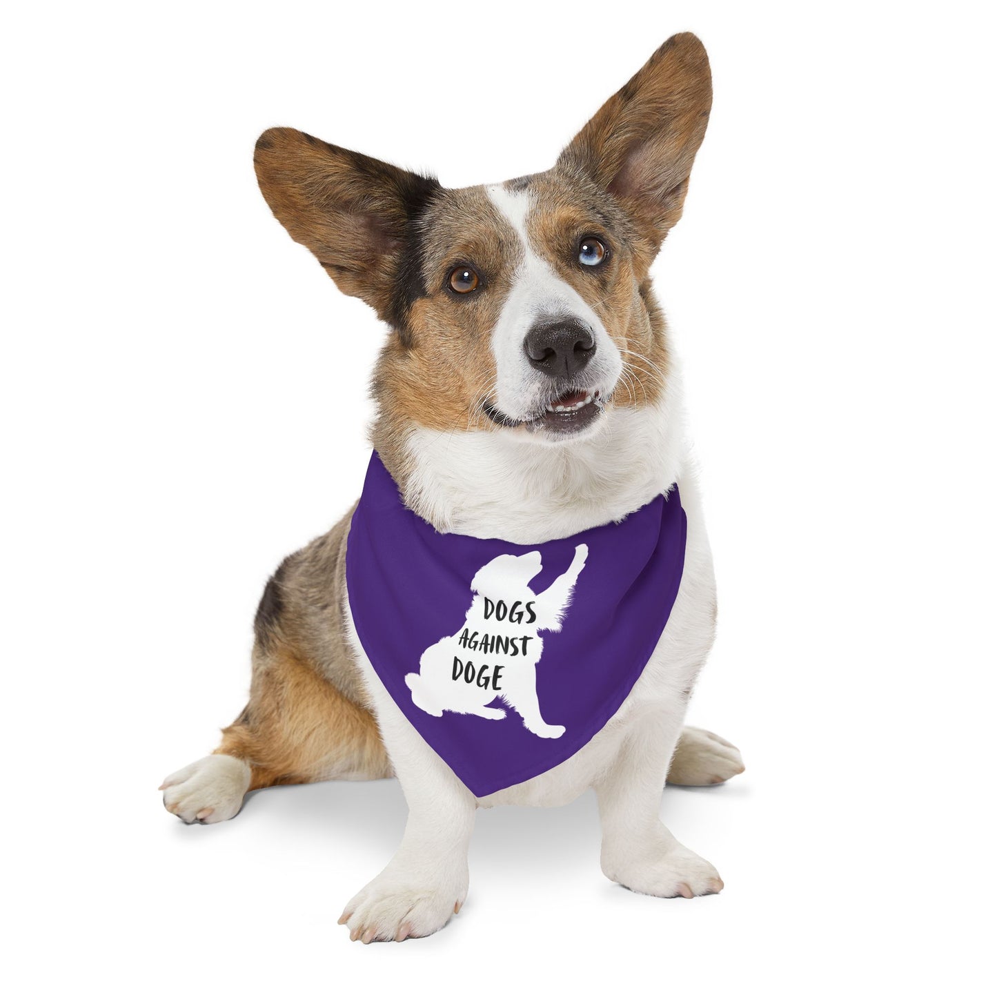 Purple Dogs Against DOGE Raised Paw Pet Bandana Collar