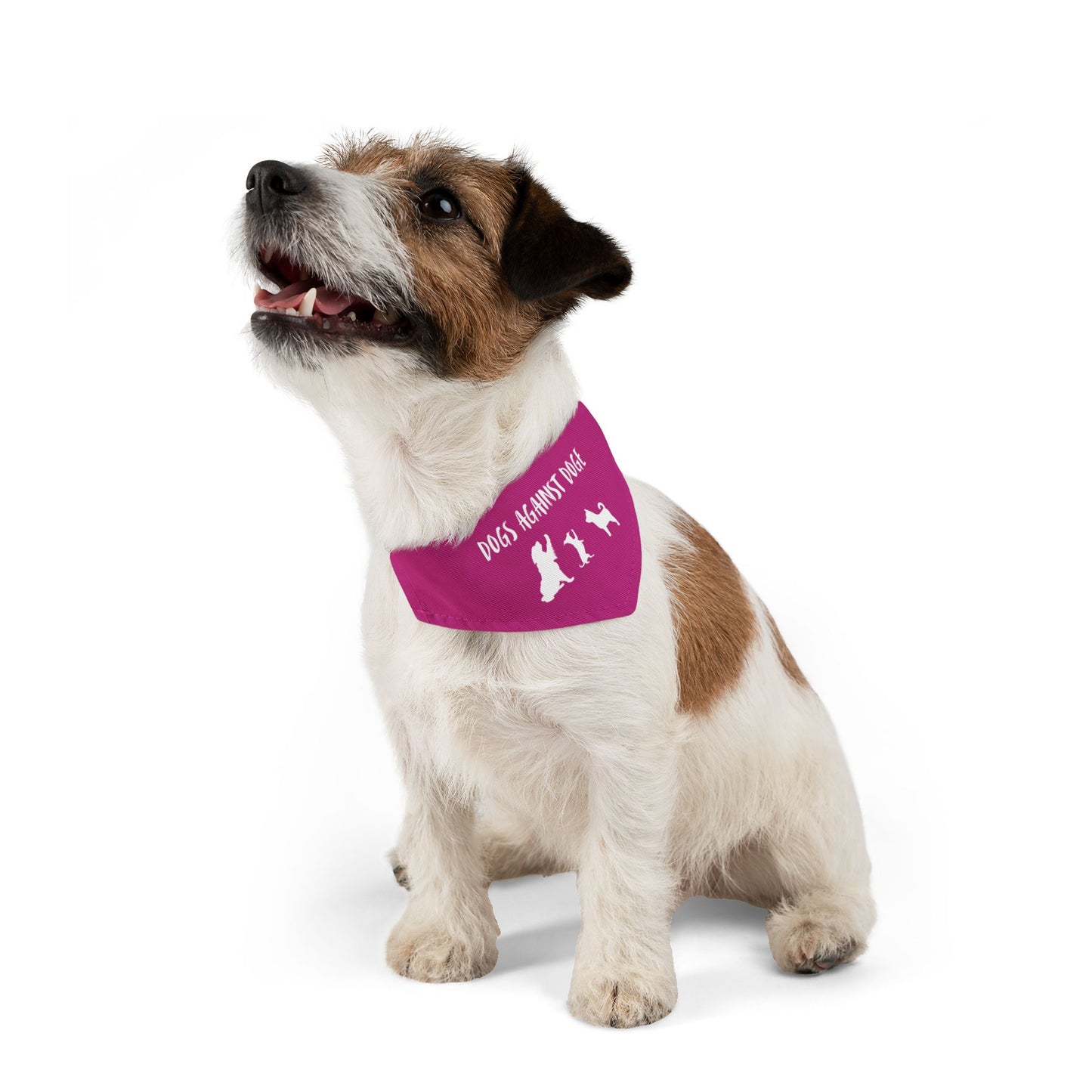 Hot Pink Dogs Against DOGE "Stop the DOGE" Pet Bandana Collar